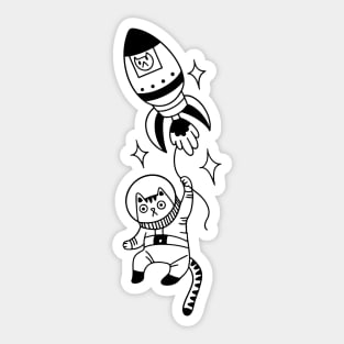 Funny Astronaut Cat Sticker
